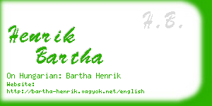 henrik bartha business card